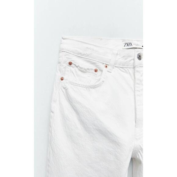ZARA THE BLISS STRAIGHT JEANS ECRU - Picture 12 of 12